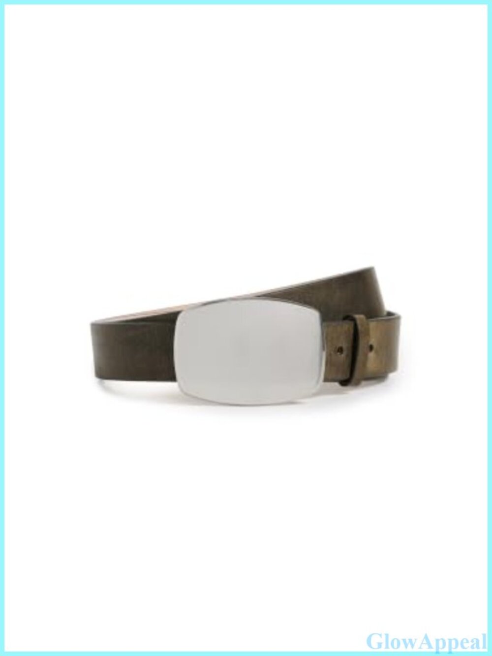 Leather Fashion Belt Brass Buckle 1 Inch Width